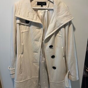 Black rivet white coat women M